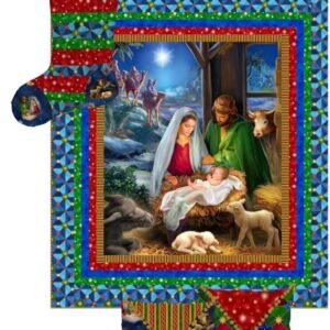 QT Fabrics The Newborn King 35.5" Nativity Panel Multi