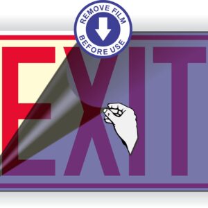 OSHA Photoluminescent Exit Sign | Pack of 2 | UV Inks on Aluminum | HEAT Resistant | COLD Tolerant | WEATHER Proof. NightBright USA Part: OCR-050 II