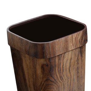 Retro Trash Can Household Creative Imitation Wood Garbage Bin for Rooms Kitchen and Paper of Office Basket Living Room, Without Cover