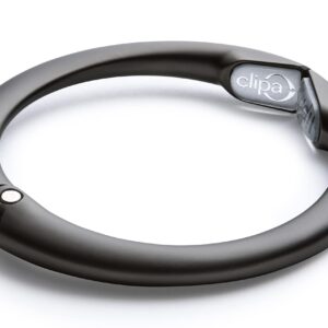 Clipa Bag Hanger - Matte Black PVD - The Ring That Opens Into a Hook and Hangs in Just 1/2" of Space, Holds 33 lbs., 3 yr. Warranty