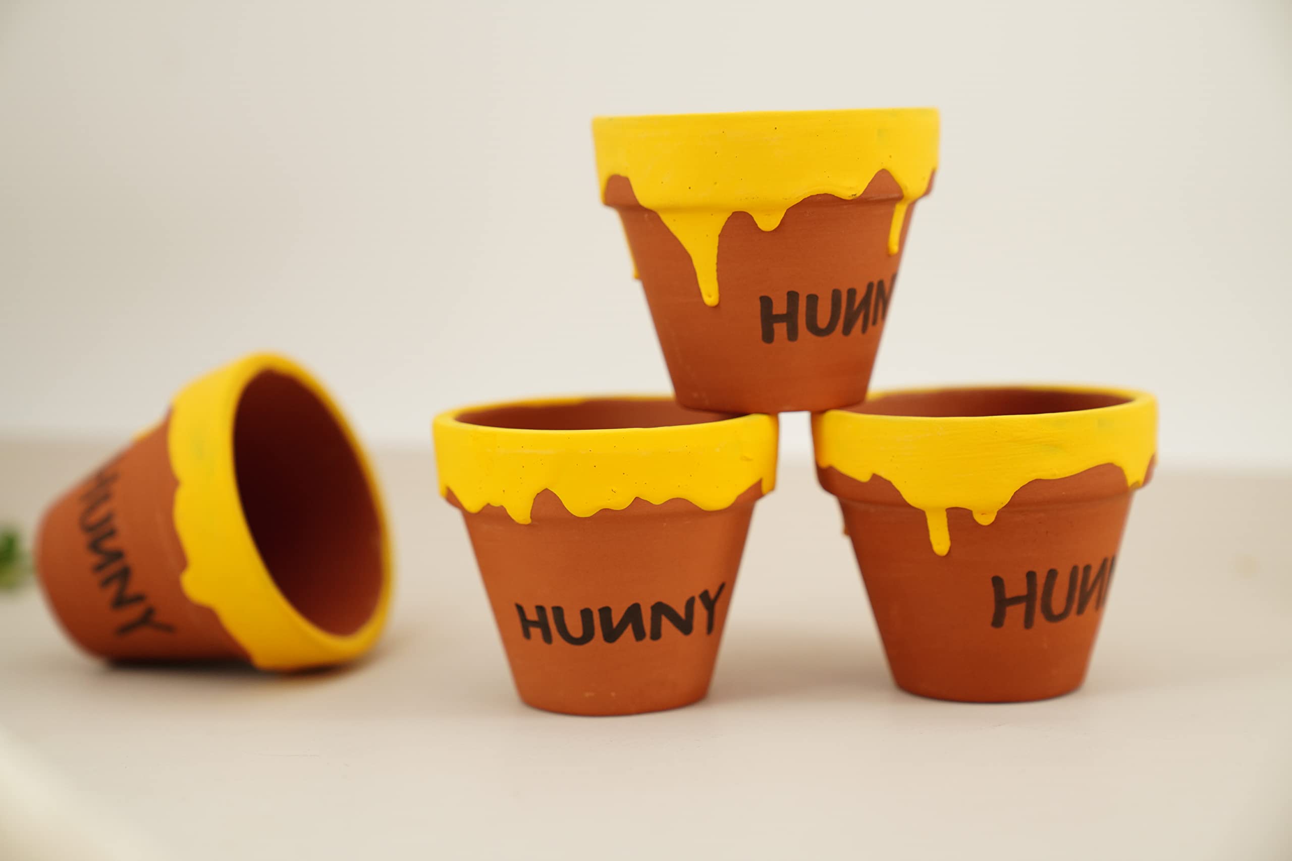 Spelable 6 Pack Honey Pot, for Cupcake, Party Favor, Planter, Party Favor for Baby Shower 1st Birthday Party Decoration Hunny Pot