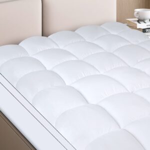 himoon twin size mattress pad topper - extra thick mattress protector pillow top with 21" deep pocket for 8-24 inches mattress, snow down alternative fill for 39 * 75 inch size bed.