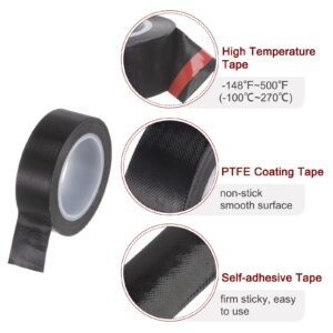 HARFINGTON Fabric PTFE Tape Roll, 0.75" x 33 ft High Temperature PTFE Adhesive Tape 0.13mm Thickness for Vacuum Sealer Machine Hand Impulse Sealers, Black