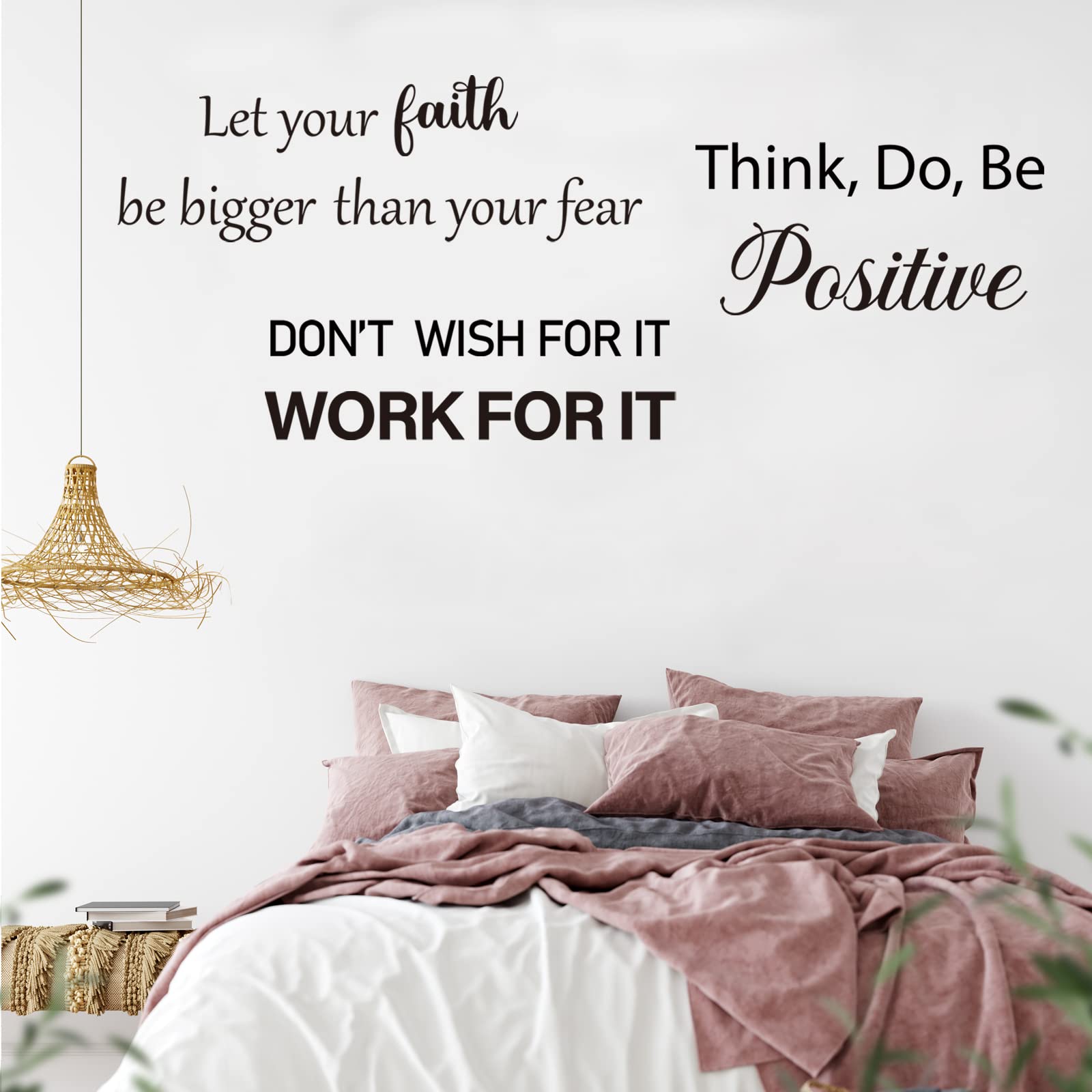 Inspirational Wall Decals Quotes, Motivational Affirmation Wall Stickers, Vinyl Wall Quotes Stickers, Peel & Stick Positive Sayings for Bedroom/Living Room/Bathroom/Office Wall Décor