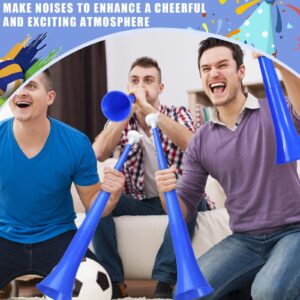 Honoson 8 Pieces Collapsible Stadium Horn 24 Inch Plastic Trumpet Vuvuzela Horn Blow Horn Noisemakers for Sporting Events Graduation Games School Sports Party Supplies Favors Accessories (Blue)