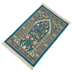 muslim prayer rug, portable prayer mat, prayer mat muslim for men and women, foldable prayer mat for muslims, comfortable muslim praying mat, perfect muslim gift, 110x70cm (blue)