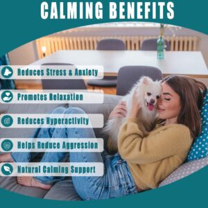 Hemp Calming Chews for Dogs - All-Natural Soothing Snacks for Stress & Dog Anxiety Relief, Dog Melatonin Calming Treats - Helps Aid with Thunderstorms, Separation, Stress Relief & Barking(120 Chews)