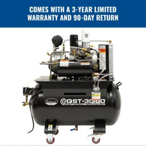 Eastwood Elite QST 30/60 Scroll Air Compressor | Quiet Powerful Portable Shop Air Compressor Technology | High Performance Air Pump 12.7 cfm @ 90 psi | 4 HP 100% duty cycle | Automatic Moisture Drain