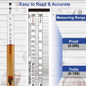 Cimalab Hydrometer Alcohol Meter Kit, Hydrometer Alcohol 0-200 Proof & Tralle with Hydrometer Test Jar, Alcohol Proof Tester Hydrometer, Alcohol Tester for Liquor/Moonshine/Spirits/Proofing/Distilled