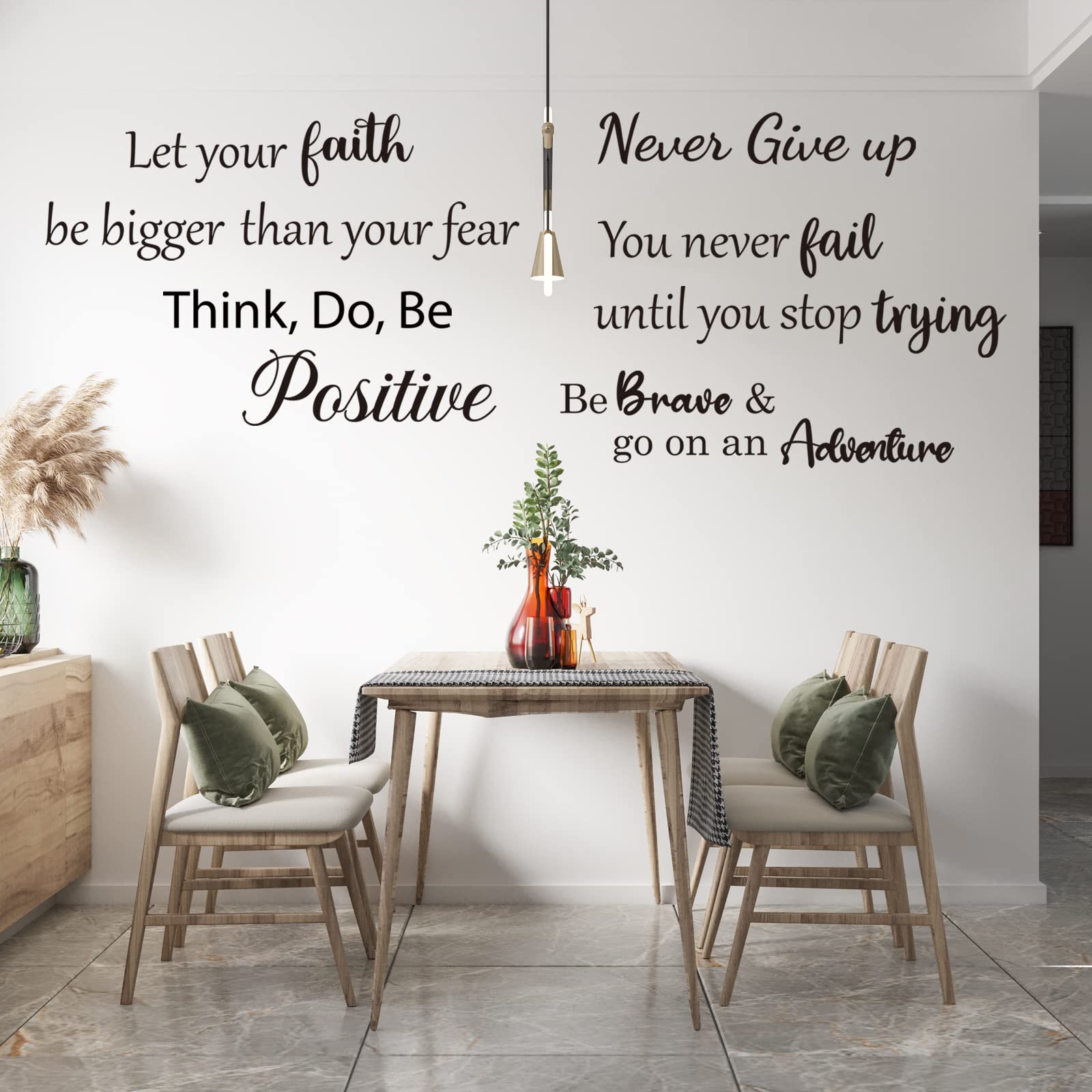 Inspirational Wall Decals Quotes, Motivational Affirmation Wall Stickers, Vinyl Wall Quotes Stickers, Peel & Stick Positive Sayings for Bedroom/Living Room/Bathroom/Office Wall Décor