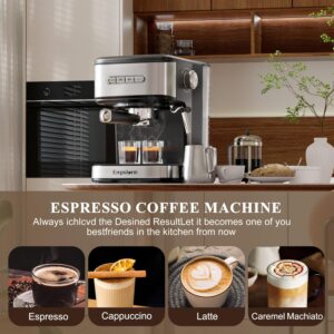 Empstorm 20 Bar Espresso Machine, Cappuccino Machines with Milk Frother Steam Wand, Latte Machine for Home&Barista, Automatic Shut-off Function