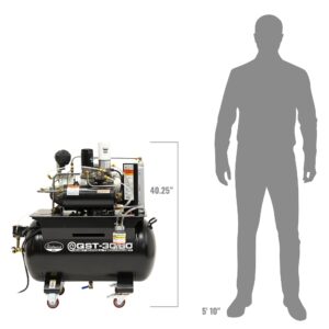 Eastwood Elite QST 30/60 Scroll Air Compressor | Quiet Powerful Portable Shop Air Compressor Technology | High Performance Air Pump 12.7 cfm @ 90 psi | 4 HP 100% duty cycle | Automatic Moisture Drain