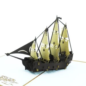 gia khanh sailboat pop up card - 3d card for anniversary, birthday, father's day, graduation, friendship - perfect for man, boy, boyfriend, husband - all occasions (lucky boat)