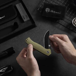 Holtzman's Gorilla Survival 'Pathfinder' Folding Knife featuring D2 Steel Blade and G10 Handle in Gift Box Set (Black+Green)