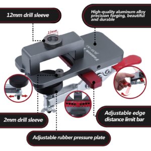 Adoles 35mm Concealed Door Hinge Jig， Accurate Locking Cabinet Hinge Jig， Aluminum Alloy Material Comes with Clamping Device for Easy Carrying and Use.…