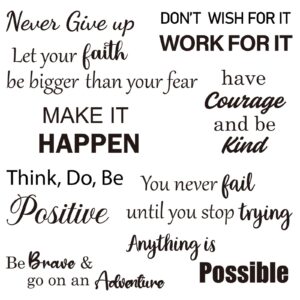 inspirational wall decals quotes, motivational affirmation wall stickers, vinyl wall quotes stickers, peel & stick positive sayings for bedroom/living room/bathroom/office wall décor