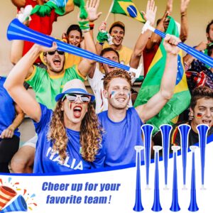 Honoson 8 Pieces Collapsible Stadium Horn 24 Inch Plastic Trumpet Vuvuzela Horn Blow Horn Noisemakers for Sporting Events Graduation Games School Sports Party Supplies Favors Accessories (Blue)