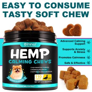 Hemp Calming Chews for Dogs, Calming Treats for Dogs Anxiety Relief 100% Golden Ratio of Natural Ingredients Calming Dog Treats, Calming Aid with Separation, Barking, Thunderstorms (Duck Flavor)