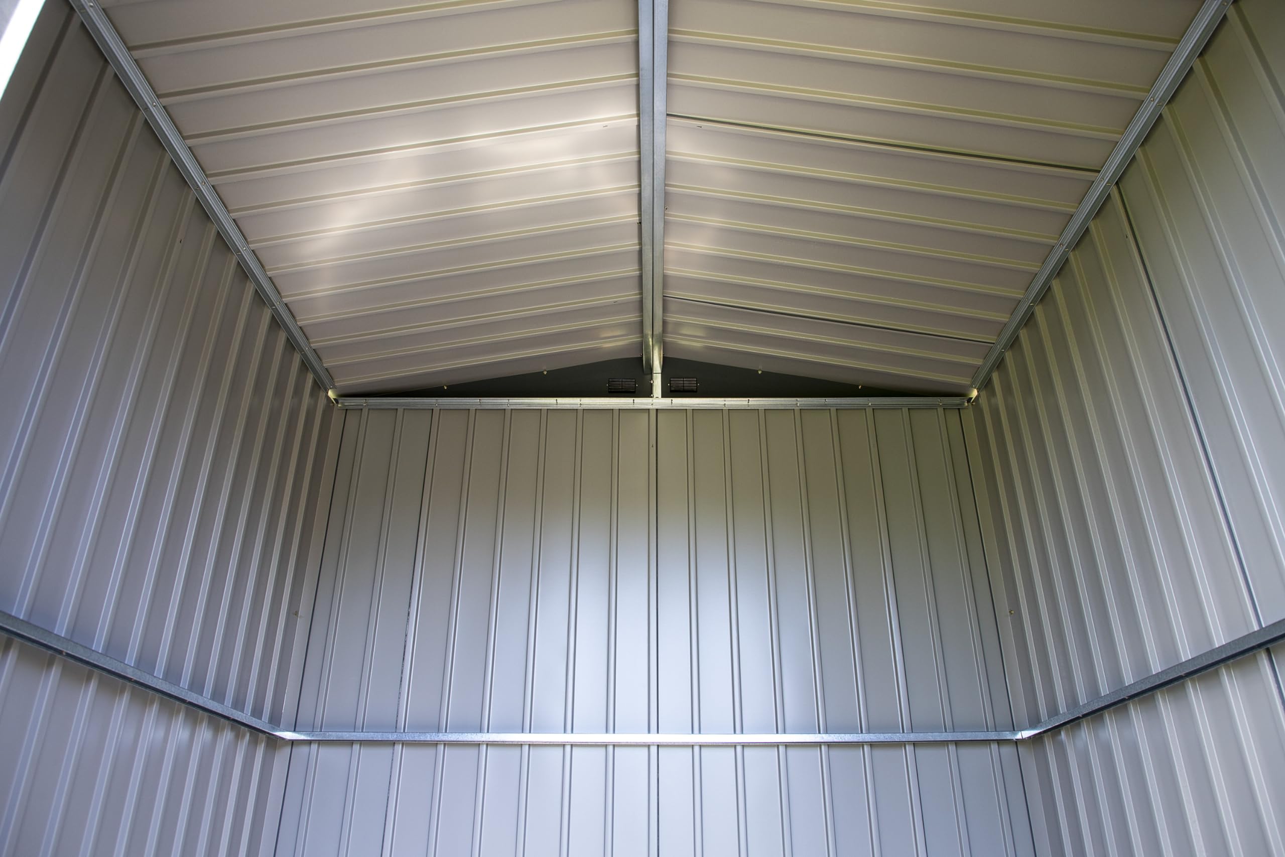 Arrow Shed Elite 12' x 16' Outdoor Lockable Gable Roof Steel Storage Shed Building, Anthracite