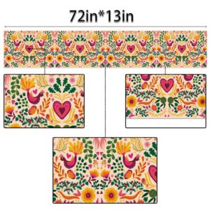 Sunwer Mexican Fiesta Table Runner Mexico Dia De Los Muertos Decoration Cinco De Mayo Party Supply Home Kitchen Dining Room Decor(13" x 72")