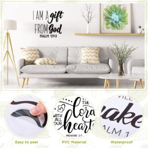 Sabary 12 Pcs Bible Verse Wall Decals Religious Scripture Wall Art Inspirational Quotes Wall Stickers Christian Peel and Stick Motivational Wall Decor for Bedroom Living Room(Stylish Style)