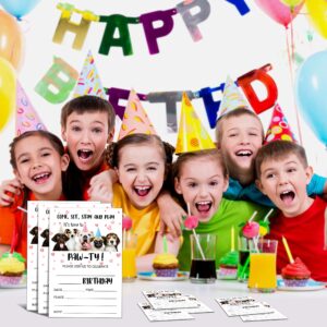 YSTEP Dog Birthday Party Invitations, 20 Invite Cards with Envelopes, 4"x6" Dog Pawty Birthday Party Invites - A15