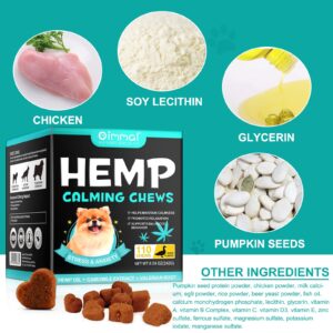 Hemp Calming Chews for Dogs, Calming Treats for Dogs Anxiety Relief 100% Golden Ratio of Natural Ingredients Calming Dog Treats, Calming Aid with Separation, Barking, Thunderstorms (Duck Flavor)