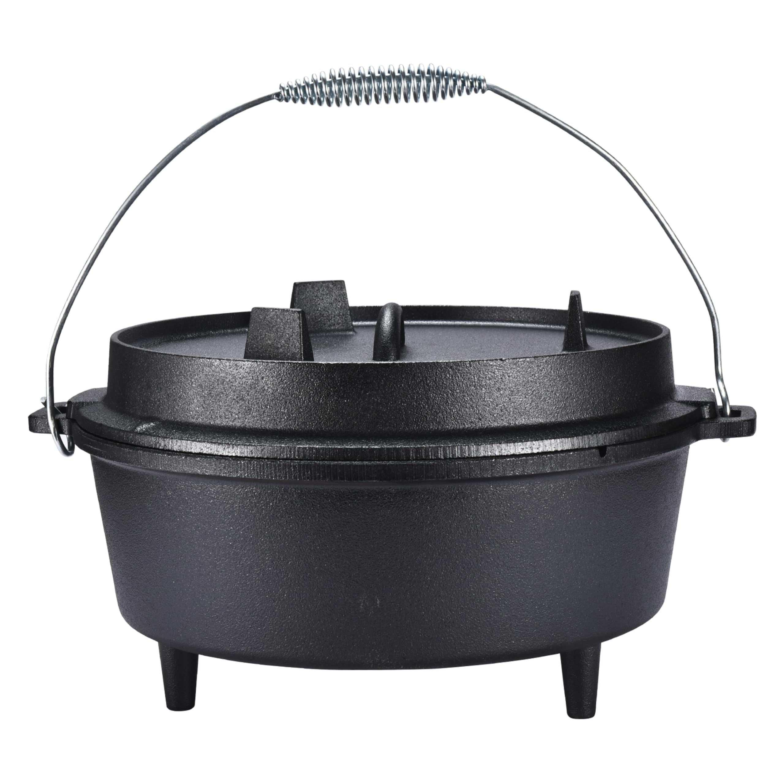 Nourished Essentials Cast Iron Dutch Ovens 6-Quart - Your Culinary Companion for Exceptional Creations - Durable and Efficient Cooking Tool - 14.3"x12.4"x7.8" - Black