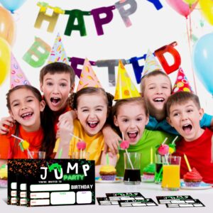 YSTEP Jump Birthday Party Invitations, 20 Invite Cards with Envelopes, 4"x6" Trampoline Bounce House Birthday Invites - A01