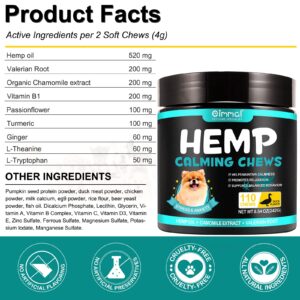 Hemp Calming Chews for Dogs, Calming Treats for Dogs Anxiety Relief 100% Golden Ratio of Natural Ingredients Calming Dog Treats, Calming Aid with Separation, Barking, Thunderstorms (Duck Flavor)