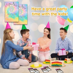 YSTEP Tie Dye 8th Birthday Party Invitations, 20 Invite Cards with Envelopes, 4"x6" It's Party Time Birthday Party Invites - A21