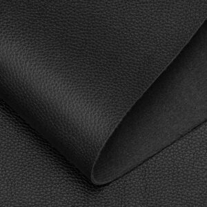 Black Faux Leather PU Leather Fabric 36" x 54" 1 Yard 0.8 mm Thickness Synthetic Leather Upholstery Leather Fabric Leather Material for Upholstery Couch Sofa Bags Chairs Car Seats DIY Crafts