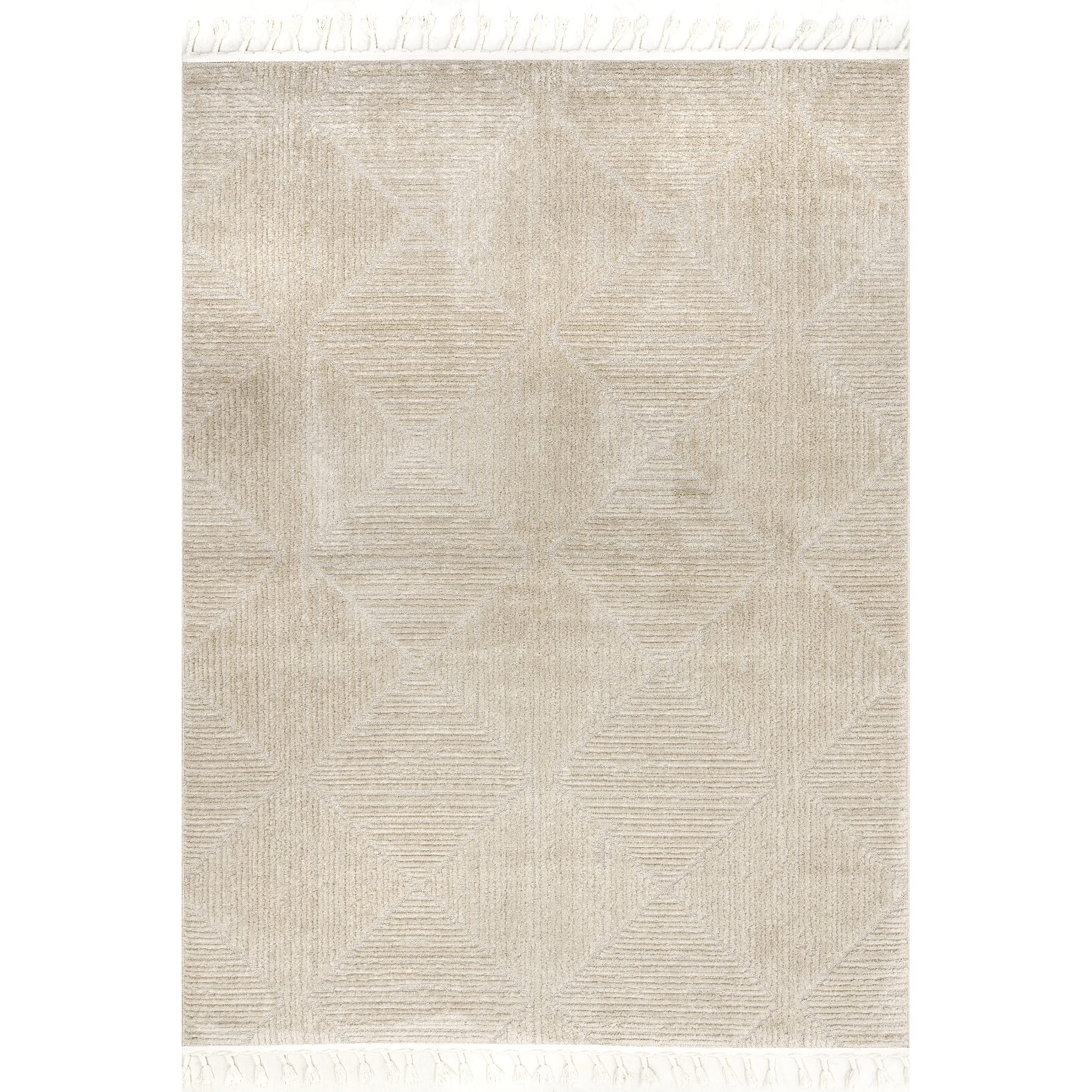 nuLOOM Kerry Geometric 5x8 Area Rug for Living Room Bedroom Dining Room Kitchen, Beige