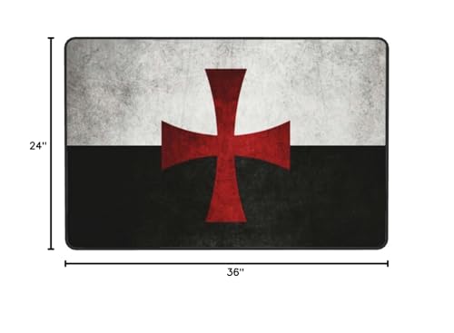 Symbol of The Knights Templar Area Rug Living Room Kitchen Bedroom Sofa Bedside Carpet Floor Mats 36"X24"