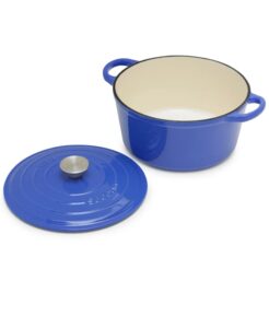 enamel cast iron 5-qt. sturdy side handles for a secure grip dutch oven in blue