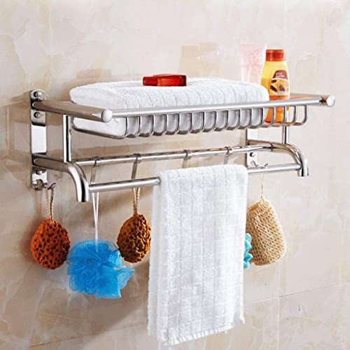 XHALERY Bath Racks,Shower Corner Wall-Mounted Storage Rack 304 Stainless Steel 2-Layer Hook Towel Rack for Kitchen Bathroomshelves