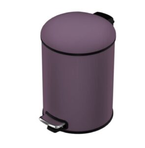 trash bin trash can wastebasket stainless steel garbage can for bedroom foot-operated purple trash can with lid paper basket garbage can waste bin (color : purple, size : 26 * 33.5cm)