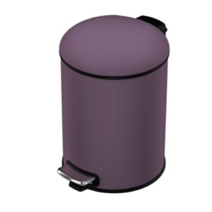 Trash Bin Trash Can Wastebasket Stainless Steel Garbage Can for Bedroom Foot-Operated Purple Trash Can with Lid Paper Basket Garbage Can Waste Bin (Color : Purple, Size : 26 * 33.5cm)