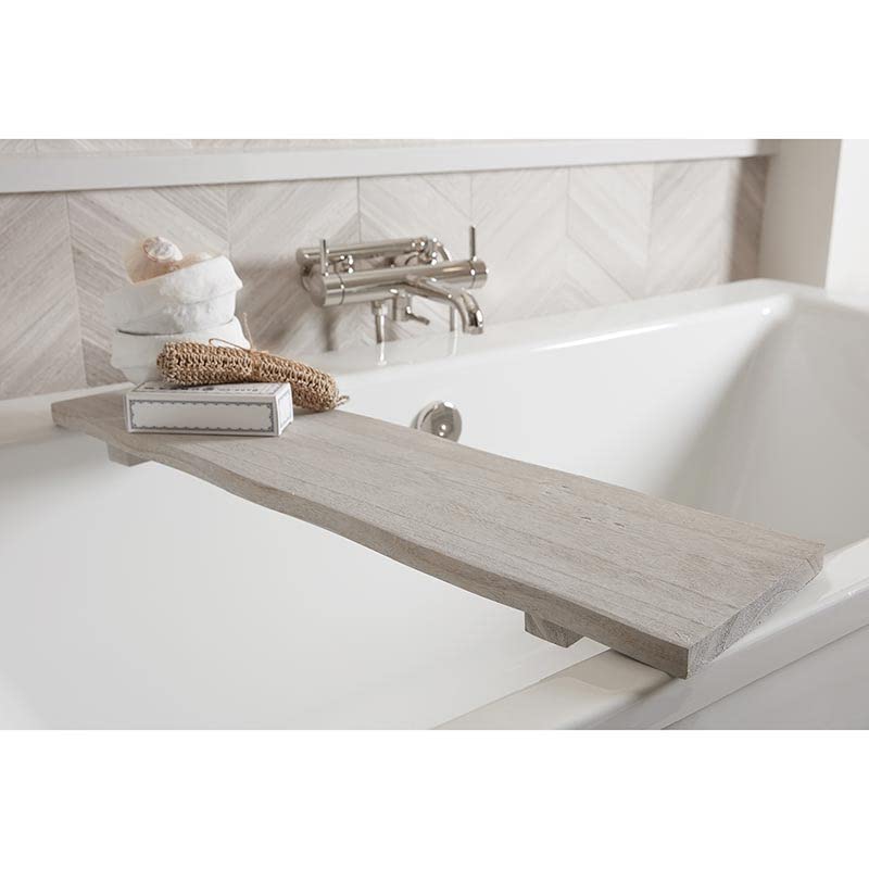 Bella Sleep + Spa Bathtub Tray Paulownia Wood Bath Board, 32-Inches, Grey