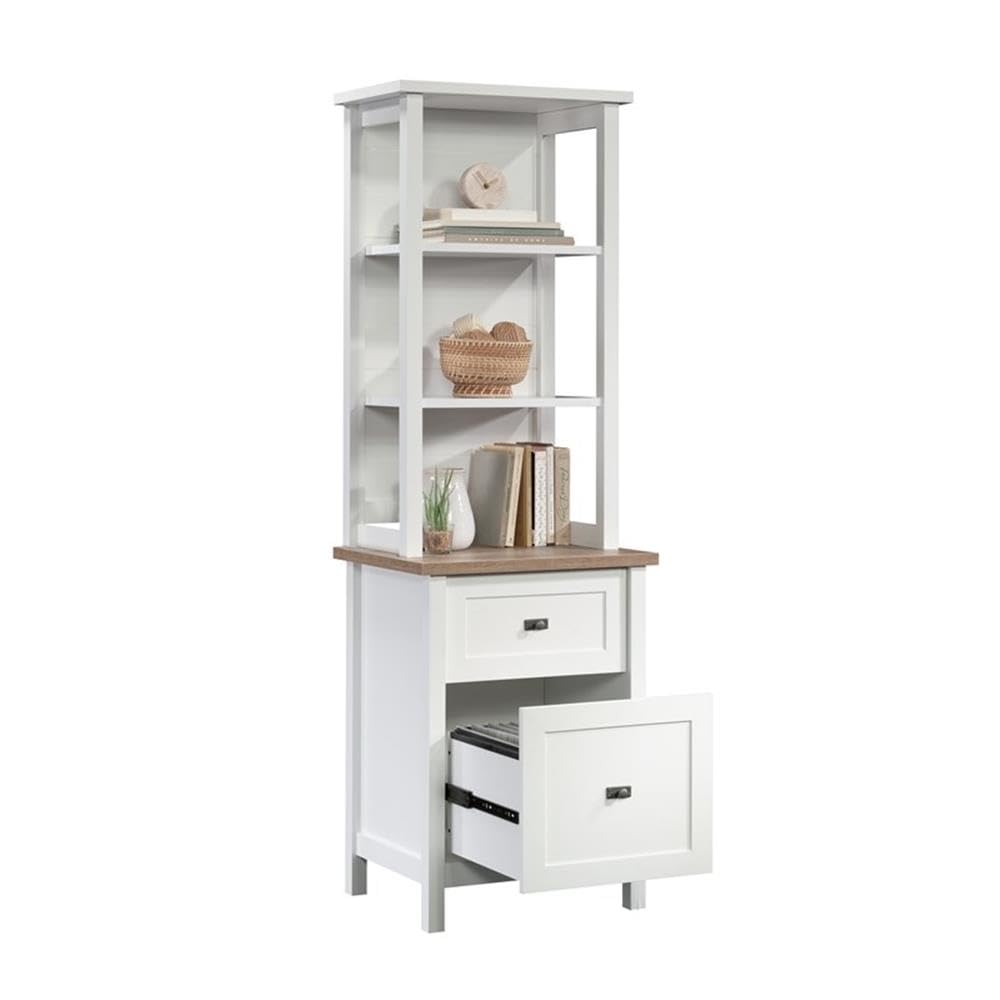 Sauder Cottage Road Engineered Wood Storage Tower in White Finish