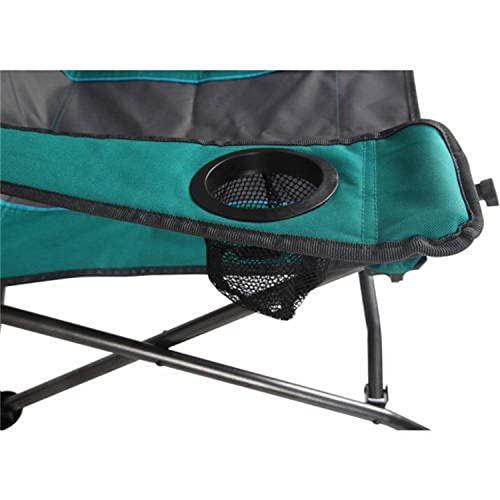 Foldable Comfort Camp Rocking Chair, Green, 300 Lbs, Adult