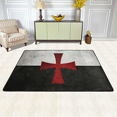 Symbol of The Knights Templar Area Rug Living Room Kitchen Bedroom Sofa Bedside Carpet Floor Mats 36"X24"