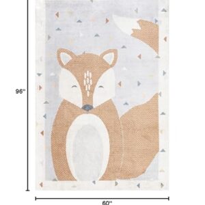 nuLOOM Talia Bashful Fox Kids Machine Washable Area Rug, 5x8, Beige