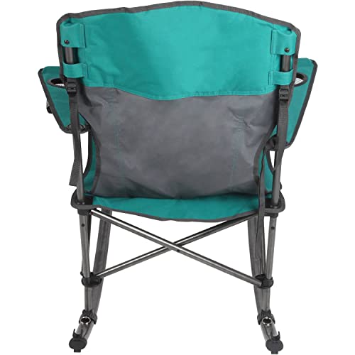 Foldable Comfort Camp Rocking Chair, Green, 300 Lbs, Adult