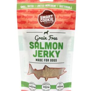 Smart Cookie Salmon Jerky Dog Treats - DHA & Omega Strips for Dogs & Puppies with Allergies, Sensitive Stomachs with Wild Caught Alaskan Salmon- Dehydrated, Grain Free, Made in USA - 3oz Bag Pack of 1