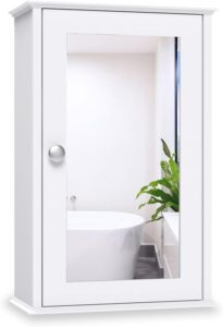 r ruisheng bathroom medicine cabinet with mirror wall mounted bathroom cabinet with adjustable shelf wooden storage cabinet for bathroom toilet home laundry room kitchen white