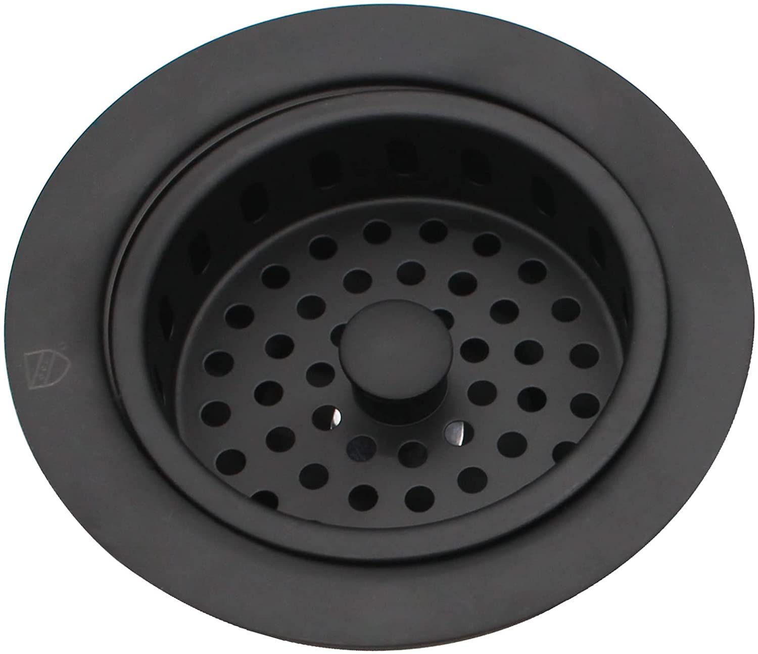 Westbrass A214-62 3-1/2" Post Style Large Kitchen Sink Basket Strainer, 1-Pack, Matte Black