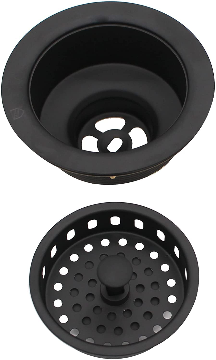 Westbrass A214-62 3-1/2" Post Style Large Kitchen Sink Basket Strainer, 1-Pack, Matte Black