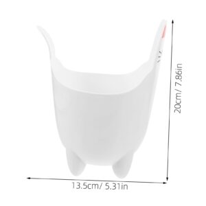 ULTECHNOVO cat Shaped Trash can Desktop Garbage can Desktop cat Decoration Desk Pencil Holder Mini Table Garbage bin Desk Trash can Mini Trash bin Towel Rack Office White Cartoon pp