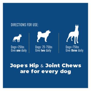 Jope Hip and Joint Dog Chews with UC-II® Collagen - More Effective Than Glucosamine - Veterinarian-Developed - Recommended for Small, Medium and Large Dogs - Cold-Pressed & Third-Party Tested